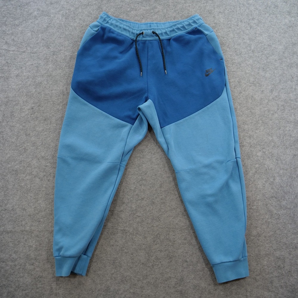 Nike Joggers  Sweatpants Mens Large Blue Tech Fleece Drawstring Elastic Waist